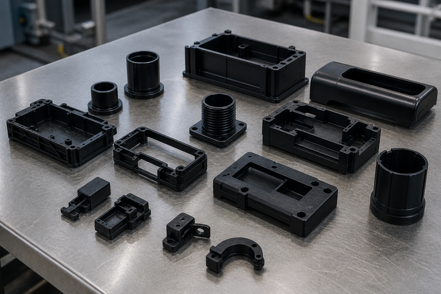 Assortment of generic injection-molded plastic components